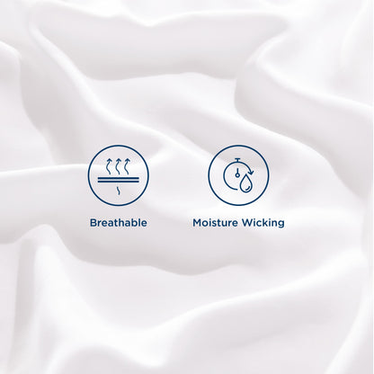 Bedsure Queen Sheet Set, Cooling Sheets for Queen Size Bed Set, Rayon Derived from Bamboo, Breathable & Soft, Deep Pocket Up to 16 Inches, Hotel Luxury Silky Bedding for Hot Sleepers, White