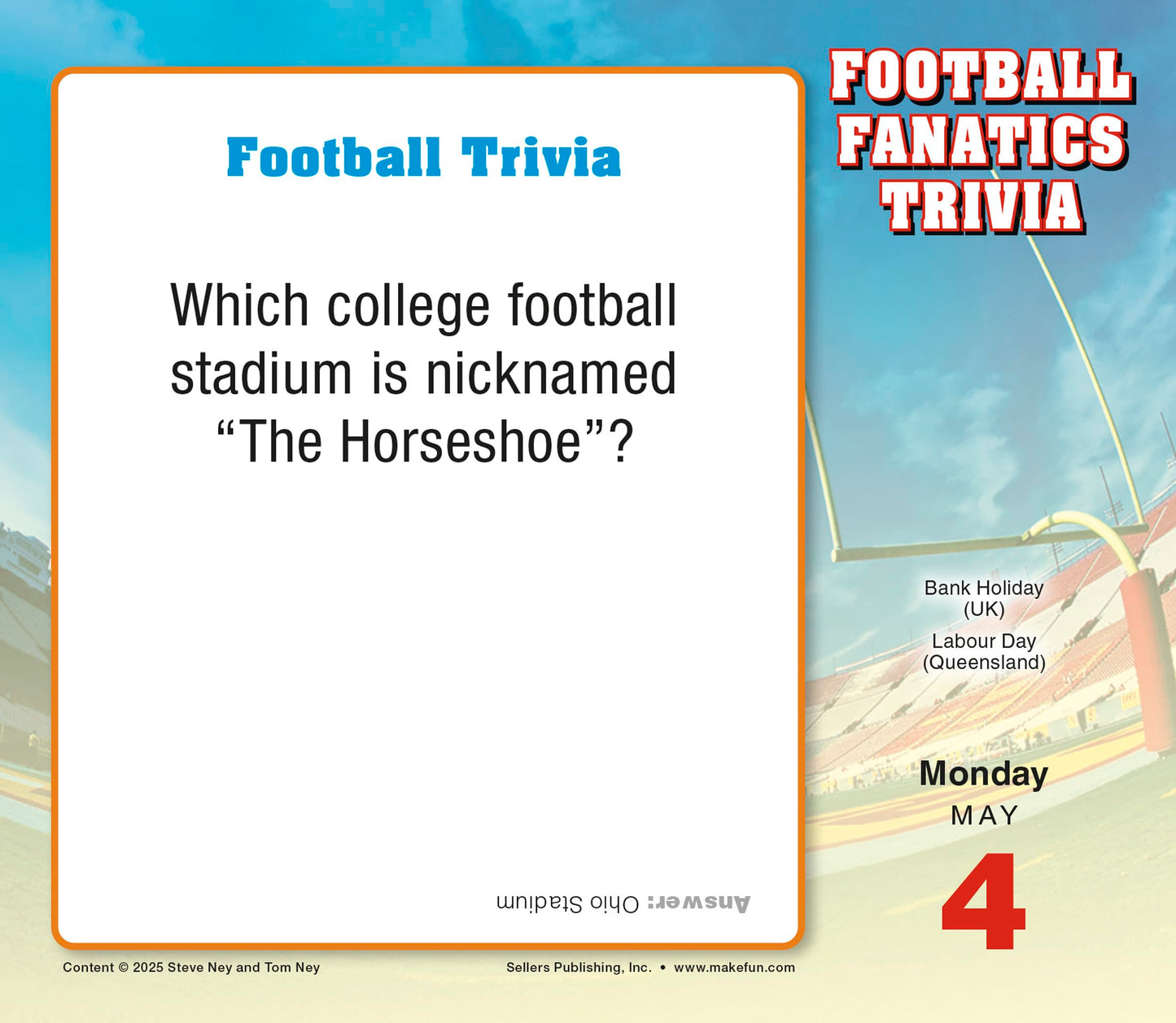 Football Fanatics Trivia 2026 Daily Desk Calendar: Boxed Page-a-Day Sports Quiz Calendar with Day-to-Day NFL & NCAA Facts, Milestones & Game-Day History