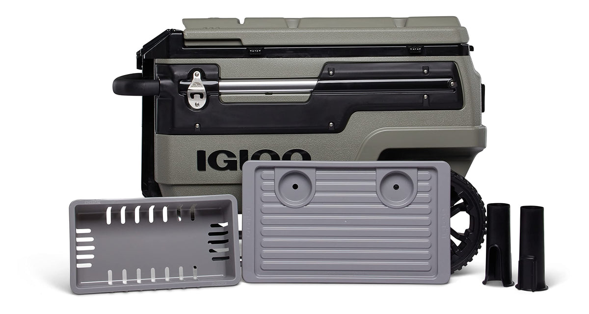 Igloo Premium Trailmate Wheeled Coolers 70 QT, Insulated Portable Cooler with Heavy Duty Wheels, 112 Can Capacity, Leak-Proof Rolling Cooler