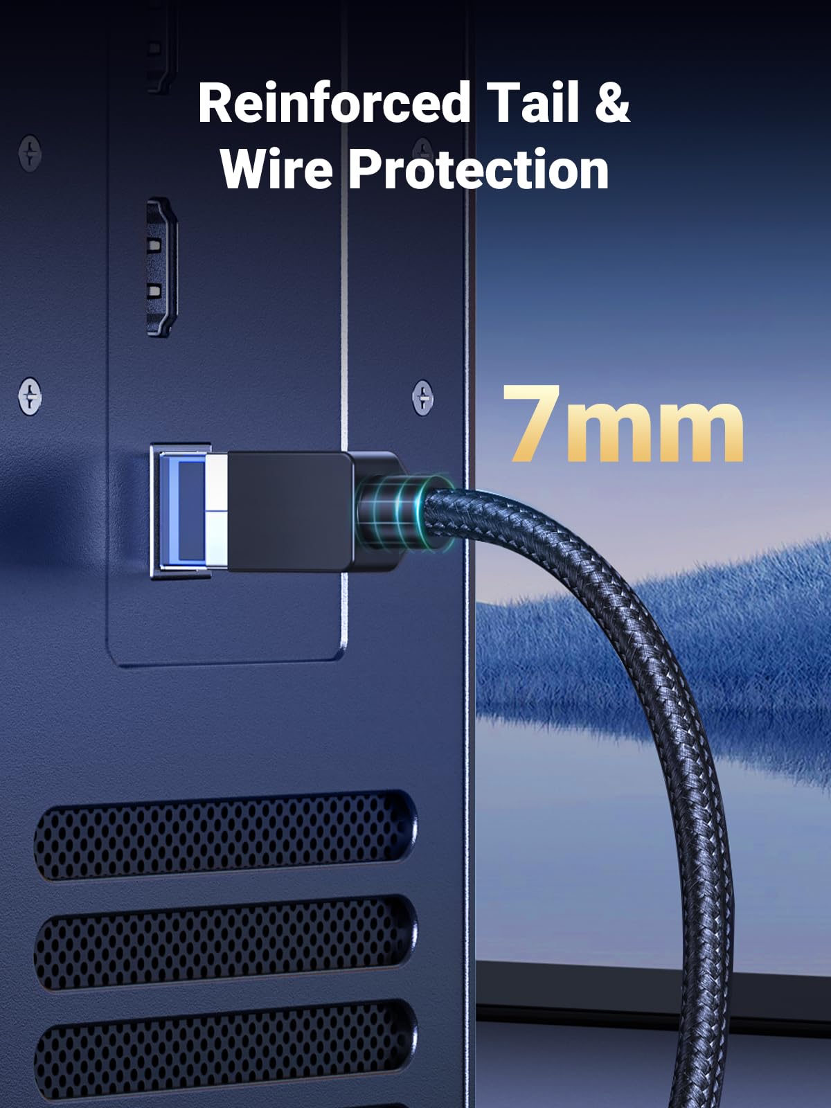 UGREEN Cat 8 Ethernet Cable 1.5FT, High Speed Braided 40Gbps 2000Mhz Network Cord Cat8 RJ45 Shielded Indoor Heavy Duty LAN Cables Compatible for Gaming PC PS5 Xbox Modem Router 1.5FT