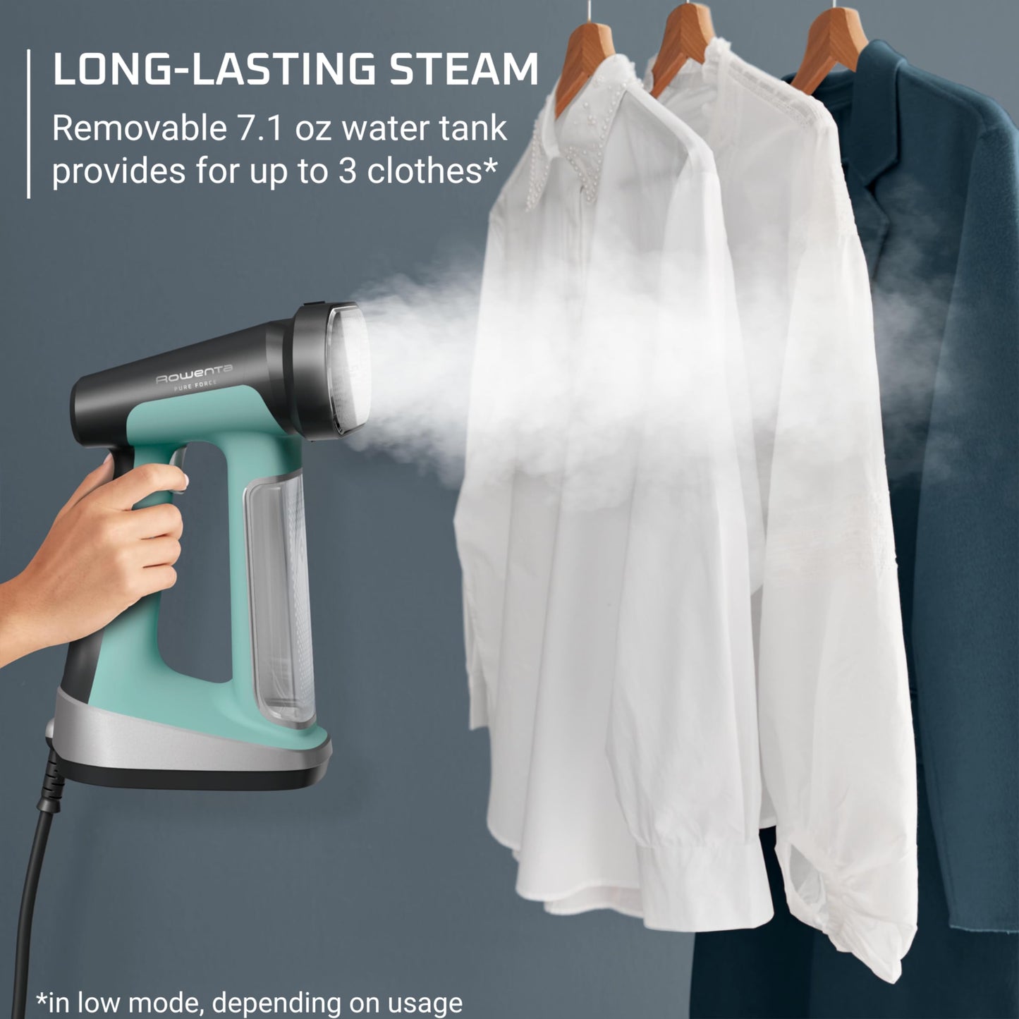 Rowenta Handheld Steamer for Clothes, Pure Force 2in1 Steamer & Iron, 1875W, Vertical/Horizonal Steaming & Ironing, Lightweight, Auto-off, XL power, 1875 Watts, DR8822