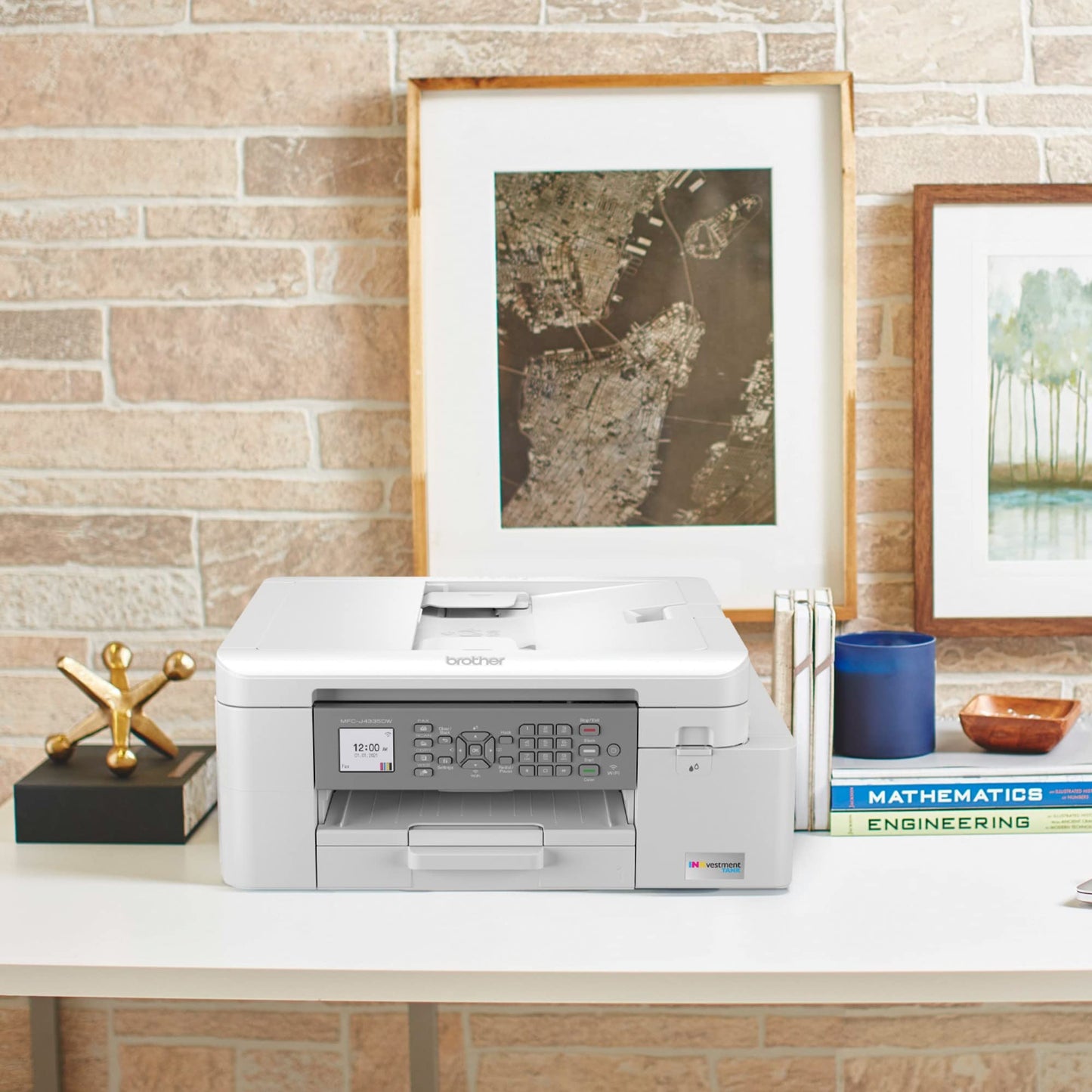 Brother MFC-J4335DW INKvestment Tank Wireless All-in-One Color Inkjet Printer, Up to 1-Year of Ink in-Box, Duplex Printing, Mobile and Cloud Print, Works with Alexa