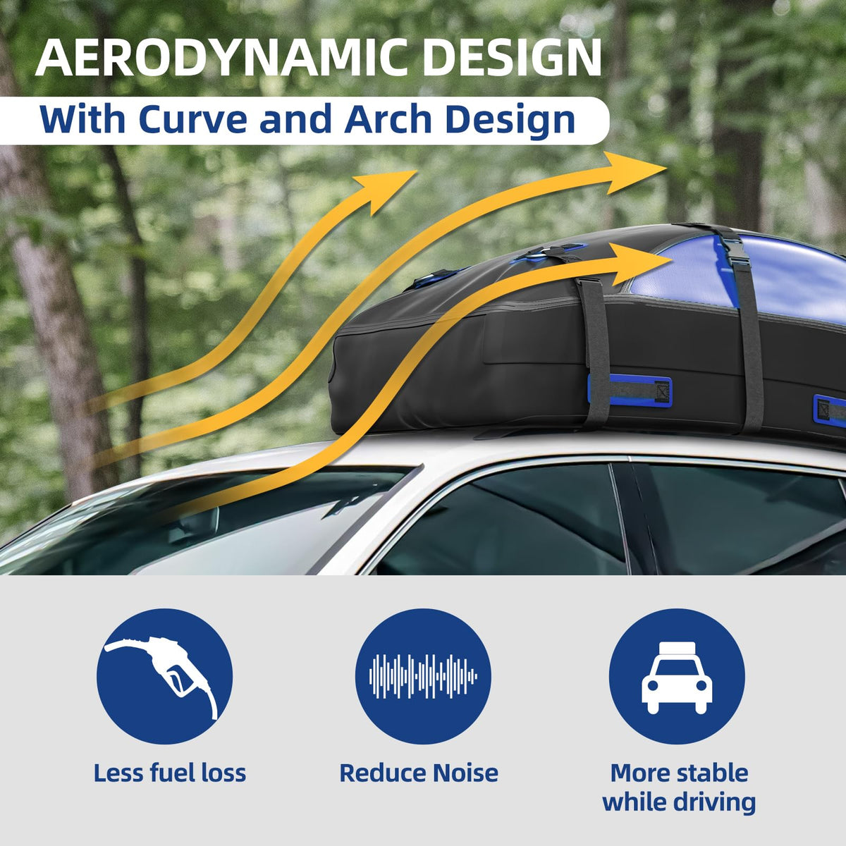 Car Rooftop Cargo Carrier Bag 20 Cubic Feet, 100% Waterproof Roof Bag Top Luggage Carrier for Any Vehicles with/Without Rack Cross Bar, Includes Anti-Slip Mat +4 Door Hooks +Storage Bag +Lock