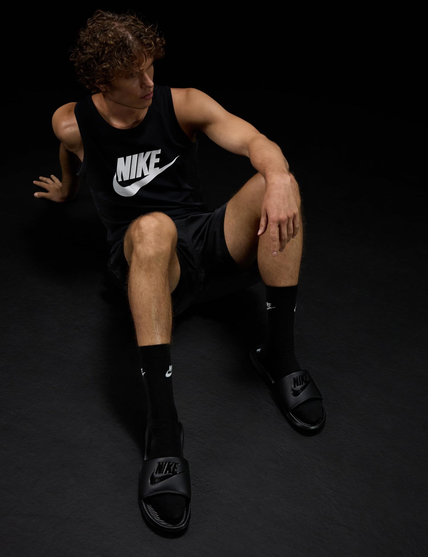 Nike Men's Victori One Slides, Black/Black-Black, 13