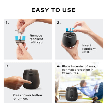 Thermacell E55 E-Series Rechargeable Mosquito Repeller with 20’ Mosquito Protection Zone; Graphite; Includes 12-Hr Repellent Refill; Bug Spray Alternative; Scent Free; No Candle or Flame