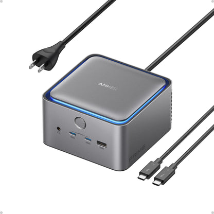 Anker Prime TB5 Docking Station, 14-in-1 Thunderbolt 5 Dock with 120Gbps Max Transfer, Thunderbolt Dock with 140W Max Charging, Cooling System, Ambient Lighting, Up to 8K for TBT 5/4 Laptops