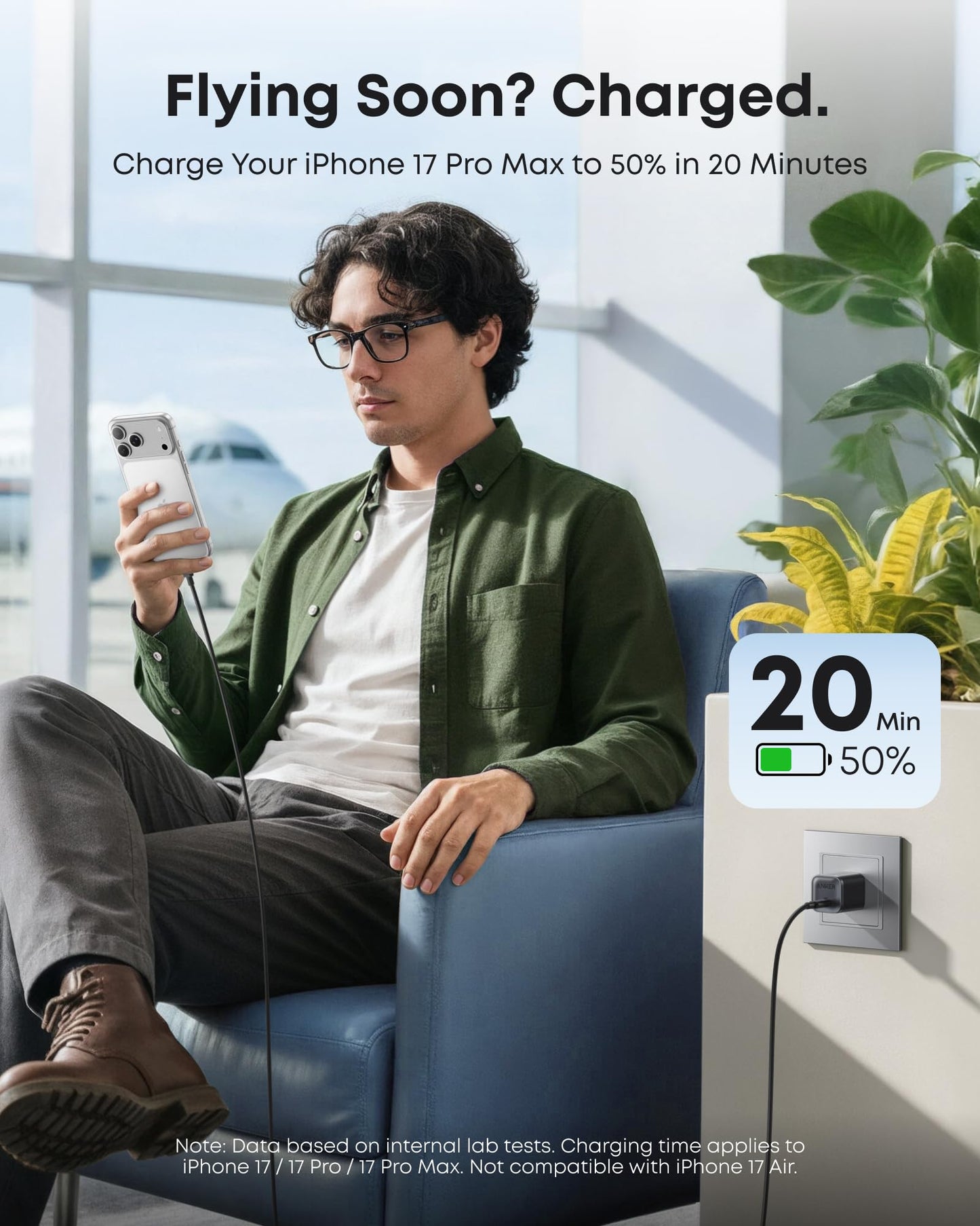 Anker Nano 45W Type C Charger Fast Charging, Compact and Foldable Plug USB C Charger Block for iPhone 17/16 Series, MacBook, Pixel 9, iPad, Samsung Galaxy S25 Ultra / S24 Series (6 ft Cable Included)