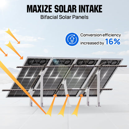 ECO-WORTHY Upgraded Solar Ground Mount Adjustable Multi-Pieces Solar Panel Mounting Brackets Kit System for 4pcs 200W/3pcs 300W/2pcs 400W Solar Panels for Ground,Open Space, Cabins and Backyard Sheds