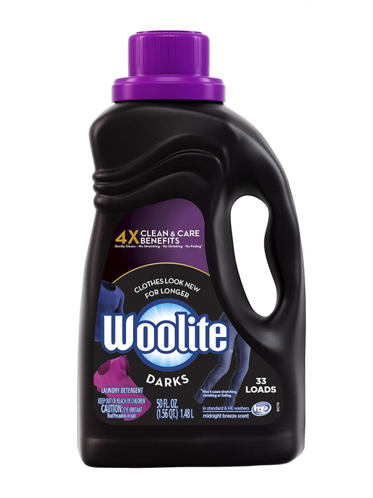 Woolite Dark Care Laundry Detergent, Midnight Breeze Scent, 50 oz/ 33 Loads *Packaging May Vary* (Pack of 2)