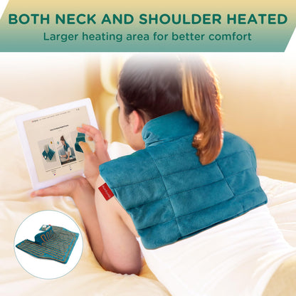 Comfytemp Heating Pad for Neck and Shoulders and Back, 2.6lb Weighted Electric Heat Pad for Warmth, Large FSA Eligible HSA Heated Wrap, 9 Heat Settings&11 Timer, Christmas Gifts for Women Men Mom Dad