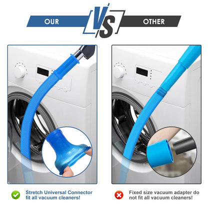 PetOde 2 Pieces Dryer Vent Cleaner Kit Compatible with All Vacuum Cleaner, Dryer Lint Brush and Vacuum Hose Attachment with Stretch Universal Connector, Quickly Lint Remover