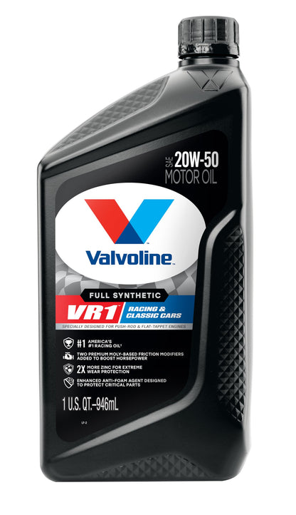 Valvoline VR1 Racing Synthetic SAE 20W-50 Motor Oil 1 QT, Case of 6