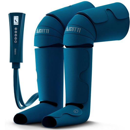 Professional Air Compression Leg Massager with Heat - Ideal Christmas, Mother's Day & Father's Day Gifts for Women, Men, Dad & Mom from Daughter or Son - Pain Relief for Foot, Calf, Knee & Thigh