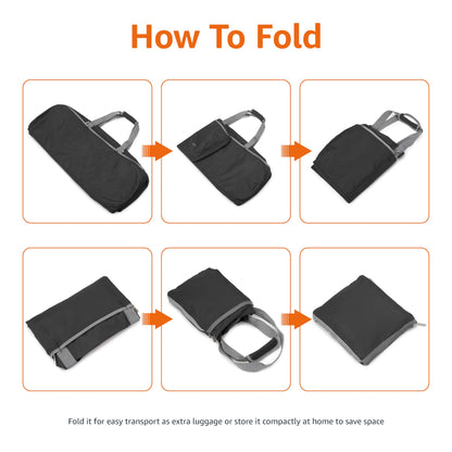 Amazon Basics 32" Extra Large Foldable Duffle Bag for Travel & Storage, with Exterior/Interior Zippered Pockets, Lightweight/Durable Nylon Material, 50-LBS Capacity, 9254 Cubic Inch (150L), Black