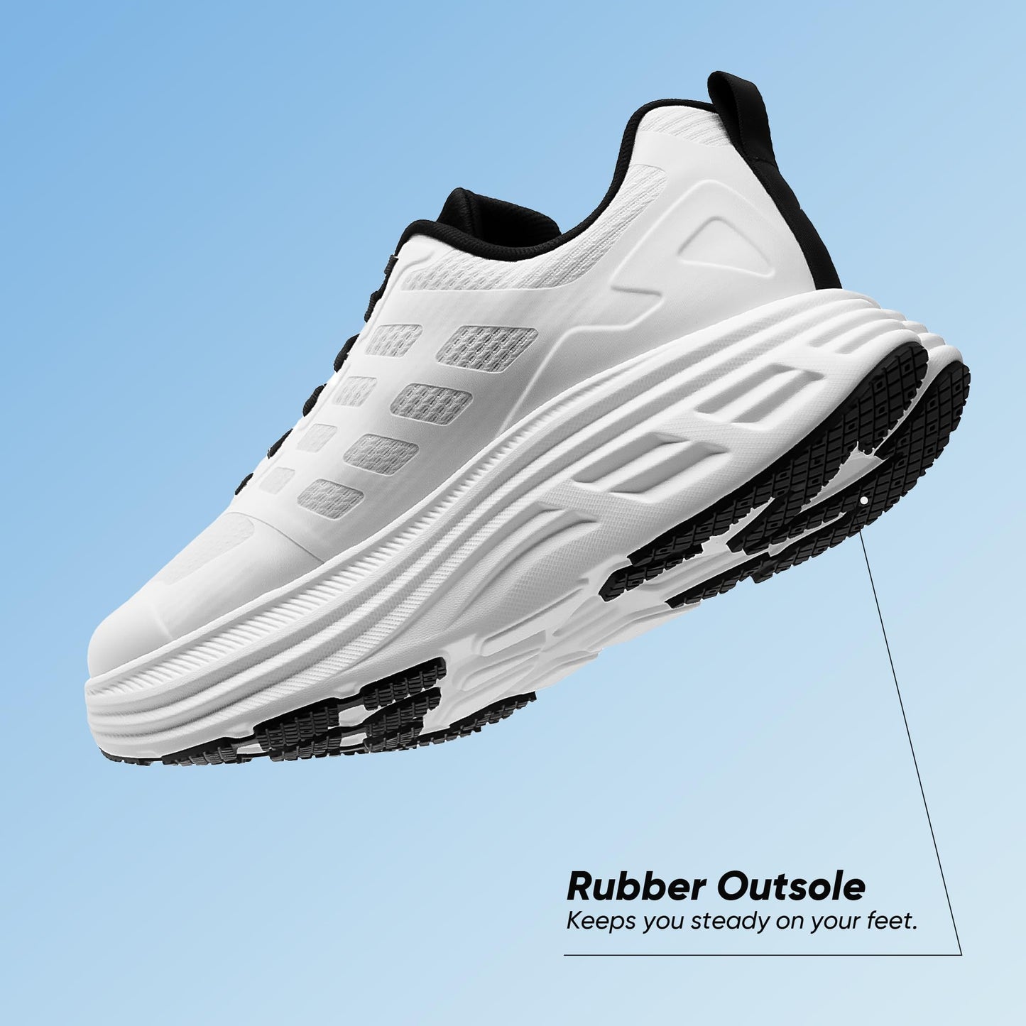 NORTIV 8 Women's Walking Shoes Cushion Running Tennis Shoes ActiveFloat Non-Slip Comfortable Breathable Workout Gym Sports Athletic Fashion Sneakers,Size 8.5,White,SNWS245W