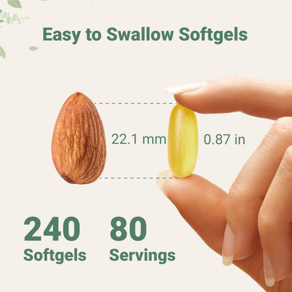Triple Strength Omega 3 Fish Oil Supplements 4200mg Per Serving, 240 Softgels – Lemon Flavored – Burpless (Enteric-Coated) | EPA 1200mg + DHA 900mg | Deep Sea Fish, Wild Caught from Norwegian Waters