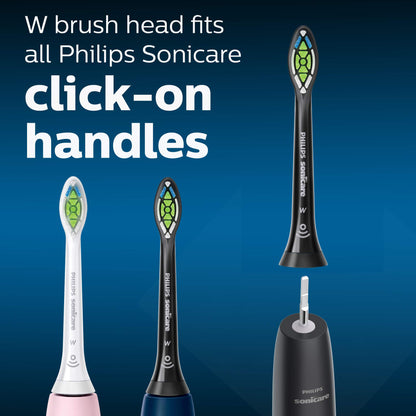 Philips Sonicare Genuine W DiamondClean Toothbrush Heads, 4 Brush Heads, Black, HX6064/95
