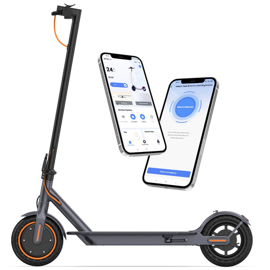Electric Scooter, Powerful 350W Motor, 21Miles Long Range, Top Speed 19 MPH, 8.5" Solid Tires, Cruise Control, E Scooter for Adults and Teens (350W-20Miles-Orange)