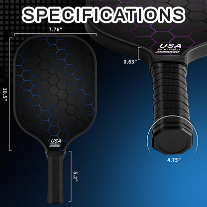 Jobunai 99.9% T300 Carbon Fiber Pickleball Paddles 2 Pack Lightweight Pickle Ball Paddle Indoor Outdoor Game Equipment Gear Beginners Intermediate Pro Sport Accessories Gift Ideas for Adults