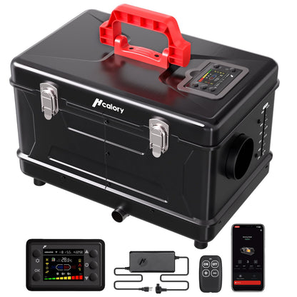8KW Diesel Heater, 5L Toolbox Compact 2S Portable Diesel Air Heater 110V/12/24V All in One Fast Heating with App Control, Altitude Mode and no tick for RV Garage Camper 2025 Upgraded