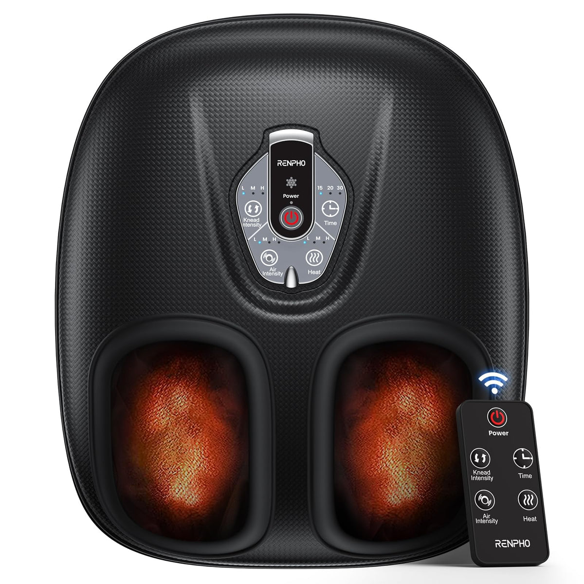 RENPHO Foot Massager Machine with Heat [2025 Upgraded], FSA HSA Eligible, Foot Massager for Plantar Fasciitis, 3 Heat Levels, Mothers Day Gifts for Women Mom Dad, Wireless Control, True Foot Massage