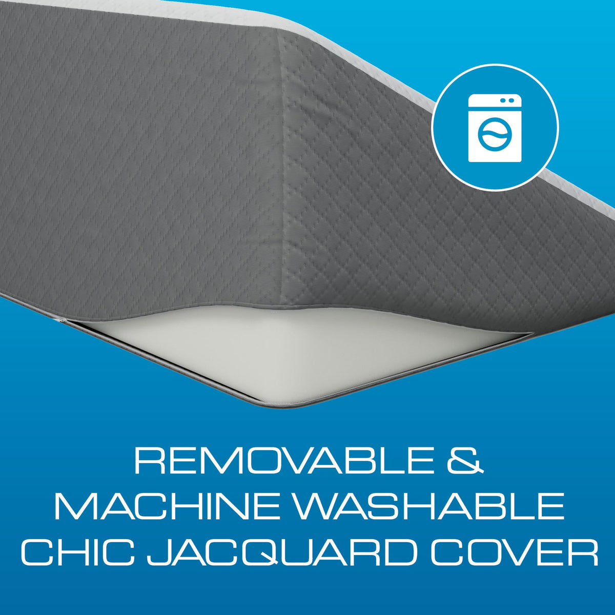 Kölbs Bed Wedge Pillow for Sleep Apnea, Sleeping Comfort, Relaxing, Acid Reflux, Heartburn and Back Pain Relief. Cushion for Sitting Up in Bed. Memory Foam Top, Chic Jacquard Washable Cover.