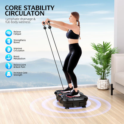 GMCXAX Vibration Plate Exercise Machine, Lymphatic Drainage Machine for Weight Loss, Lymphatic Drainage & Muscle Recovery, Multiple Speeds with Bluetooth & Remote, Max User Weight 330lbs