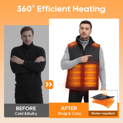 Weamest Heated Vest for Men Women with 16000mAh 7.4V Battery Pack Included, Size Adjustable Heated Vests for Winter