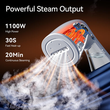 HiLIFE Upgraded Steamer for Clothes, Handheld & Portable, 1100W Powerful Steam, 300ml Big Capacity & No Leak Design, 30S Fast Heat-up, Quick Wrinkle Remover, Compact Size for Travel, ONLY 120V