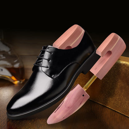 tongzaner Cedar Shoe Tree for Men, Adjustable Wooden Shoe Stretcher for Leather Shoes (2-Pack) (S (Fits Shoe Sizes 6.5-8.5))