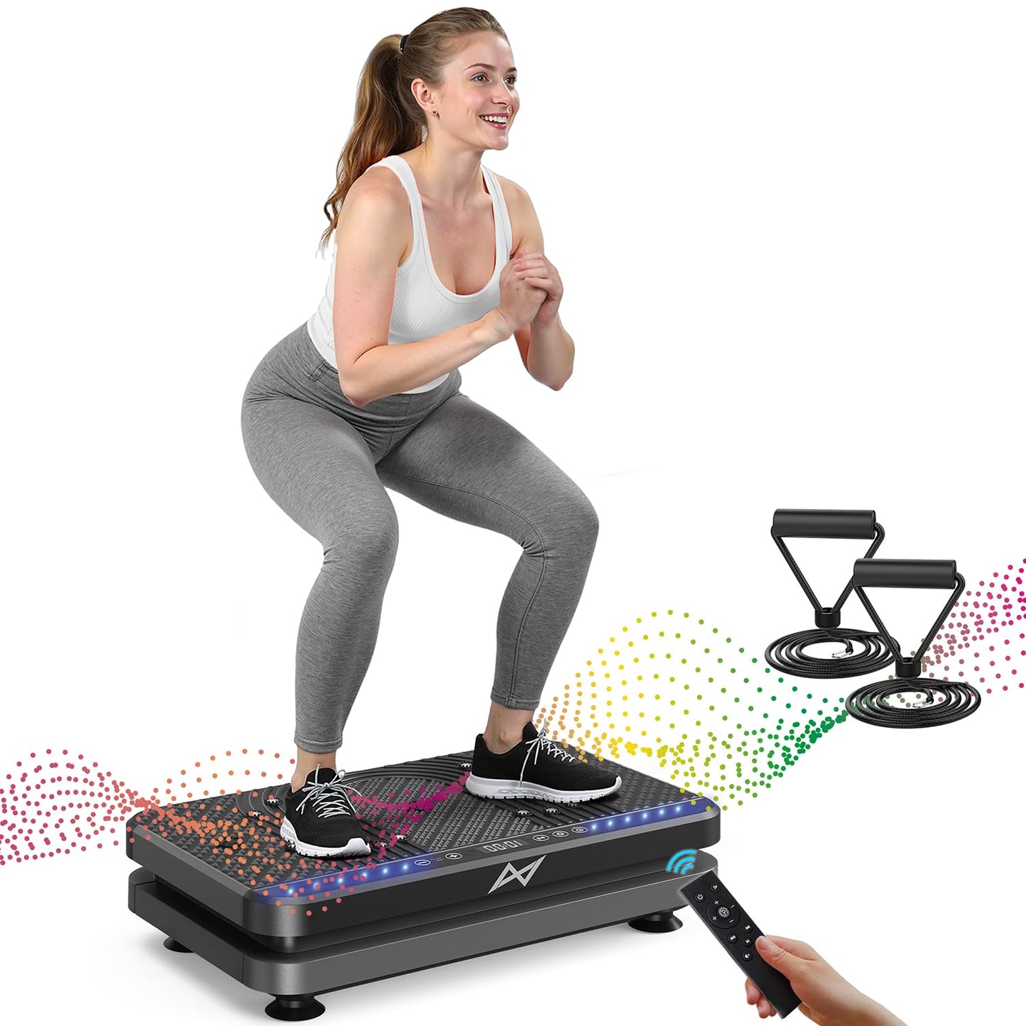 AXV Vibration Plate Fitness Platform Exercise Machine Vibrating Lymphatic Drainage Shaking Full Body Shaker Workout Vibrate Stand Shake Board Sport Gym for Weight Loss Fat Burner for Women Men