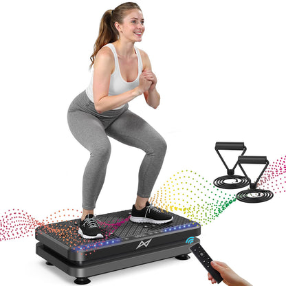 AXV Vibration Plate Fitness Platform Exercise Machine Vibrating Lymphatic Drainage Shaking Full Body Shaker Workout Vibrate Stand Shake Board Sport Gym for Weight Loss Fat Burner for Women Men