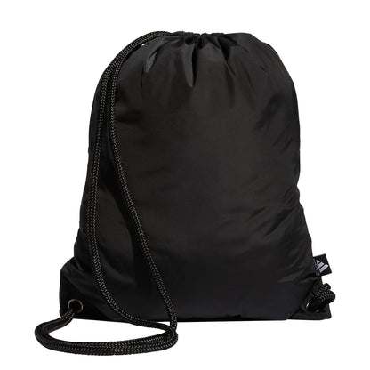 adidas Ready Sackpack, Drawstring Backpack for Women and Men, Lightweight Small Gym Bag, Black/Gold Metallic, One Size