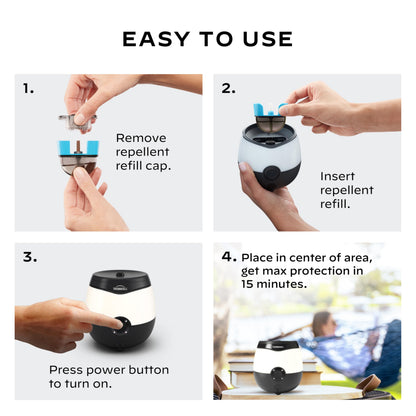 Thermacell Patio Shield Mosquito Repellent E-Series Rechargeable Repeller; 20’ Mosquito Protection Zone; Includes 12-Hr Repellent Refill; No Flame or Scent; Bug Spray and Bug Zapper Alternative
