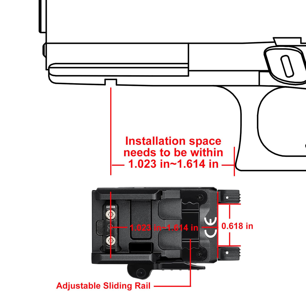 OLIGHT PL-Mini 2 Valkyrie 600 Lumens Magnetic USB Rechargeable Compact Weaponlight with Adjustable Rail, High Performance CW LED Tactical Flashlight with Built-in Battery