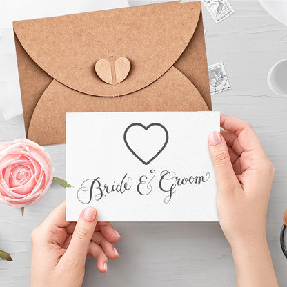 40 Pcs Mini Envelopes with Blank Cards, Gift Card Envelopes,Mini Kraft Paper Envelopes with Heart Clasp for Gift Cards,Wedding Party Favors,Thanksgiving,Kids to Pass Friendship Notes