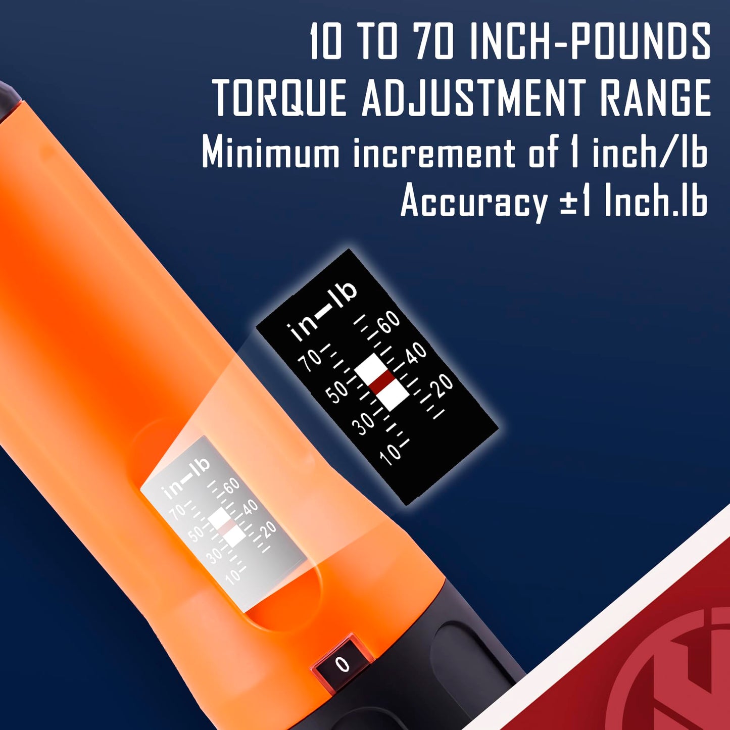 KNINE OUTDOORS Torque Screwdriver Wrench Driver Set 10-70 Inch Pounds lbs for Maintenance with T-bar Handle, 40 Hex Bits, 1/4" Socket, Shaft Extension, For Tools, Bike Repairing and Mounting (Orange)