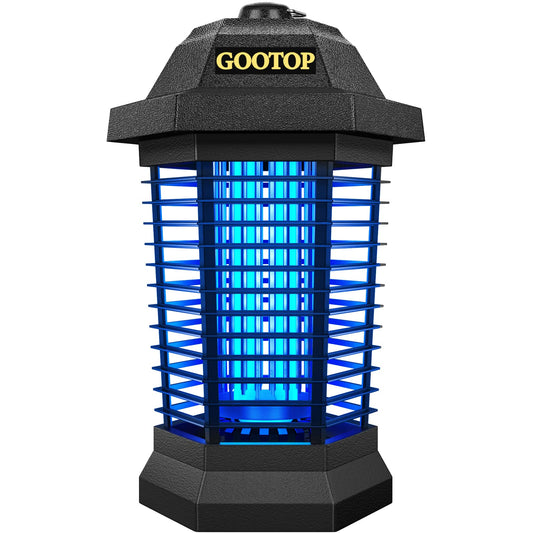 GOOTOP Bug Zapper Outdoor, Mosquito Zapper, Electric Fly Zapper, Mosquito Killer, Fly Traps, 3 Prong Plug, Flying Insects Zapper Indoor Outdoor 90-130V, 4200V, ABS Plastic Outer (Black)