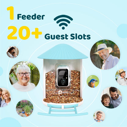 NETVUE Birdfy AI Smart Bird Feeder Camera Solar Powered, AI Auto Capture Bird Videos & Identify 6000+ Bird Species, Cloud Storage & Birdwatching On Live, Ideal Present (Sky Blue)