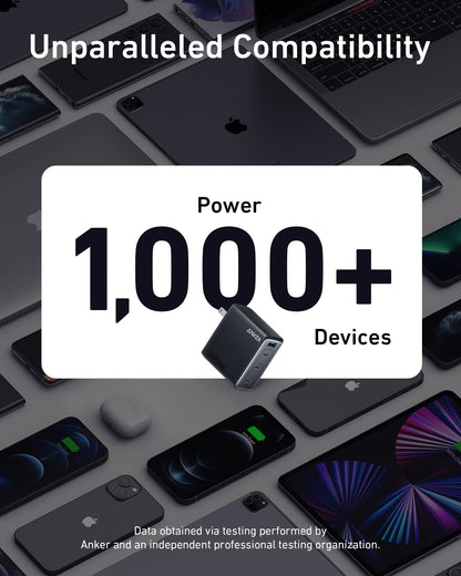 Anker 150W Max USB C Charger Block, 4-Port Compact Foldable GaN Charger for MacBook, iPhone 16 and More Series, Dell and More