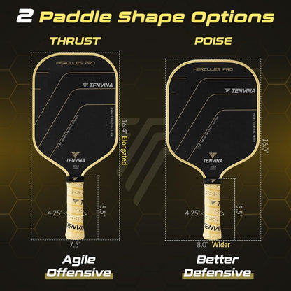TENVINA Pickleball Paddles, Thermoformed T700SC Carbon Fiber Pickleball Paddle, Pickle Ball Paddle USAPA Approved with Dominant Power and Larger Sweet Spot