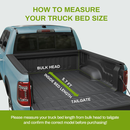 AUTOSAVER88 Soft Tri-fold Truck Bed Tonneau Cover Compatible with 2009-2025 Dodge Ram 1500 (Incl. Classic & New) 5.7ft Bed Without Rambox