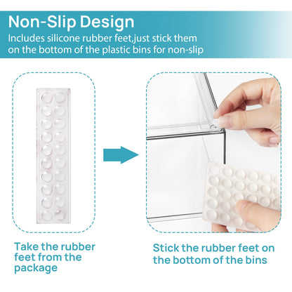 Vtopmart 2 Pack Clear Stackable Storage Drawers, 4.4'' Tall Acrylic Bathroom Makeup Organizer,Plastic Storage Bins For Vanity, Undersink, Kitchen Cabinets, Pantry, Home Organization