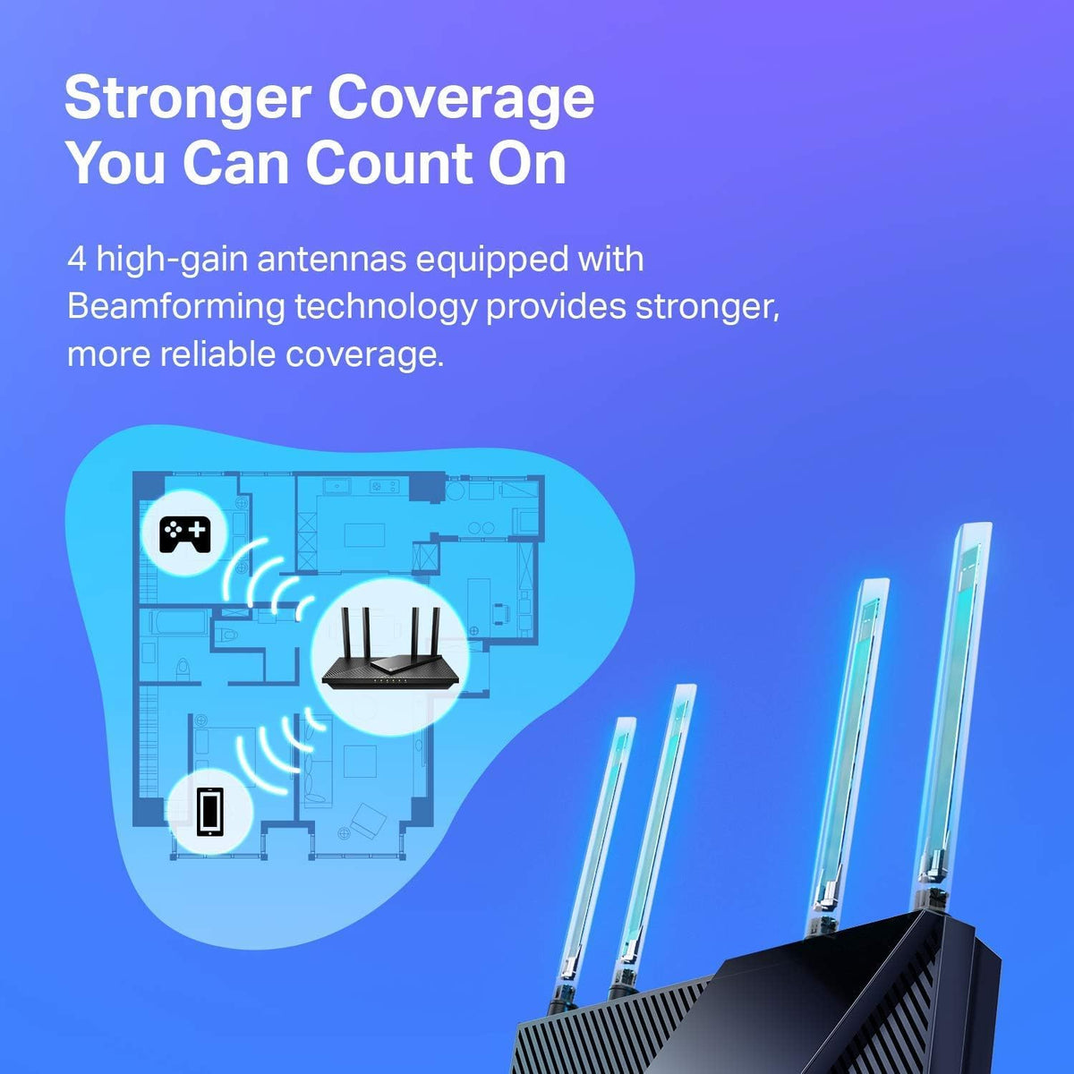 TP-Link AX1800 WiFi 6 Router V4 (Archer AX21) – Dual Band Wireless Internet, Gigabit, Easy Mesh, Works with Alexa - A Certified for Humans Device