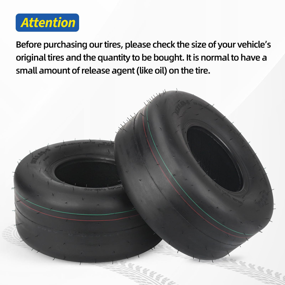 GICOOL (2 Pack) 13x6.50-6 Tubeless Lawn Mower Tire, 13x6.5-6 Riding Zero Turn Lawnmower Smooth Turf Tyre, 4 Ply