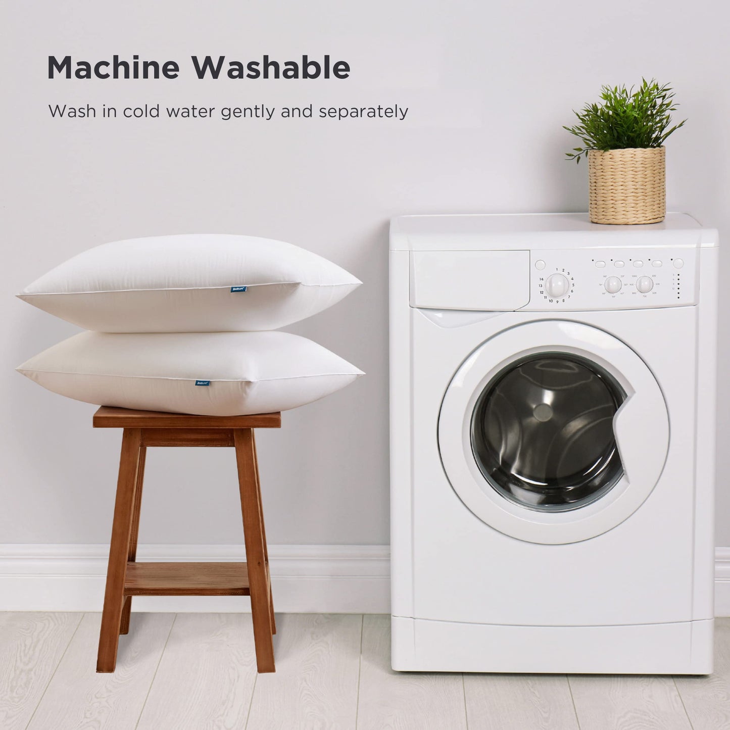 Bedsure Medium Firm Pillows Queen Size, Set of 2, Firm Queen Bed Pillows Hotel Quality Premium Down Alternative for Medium Supportive Filling for Side, Back Sleepers