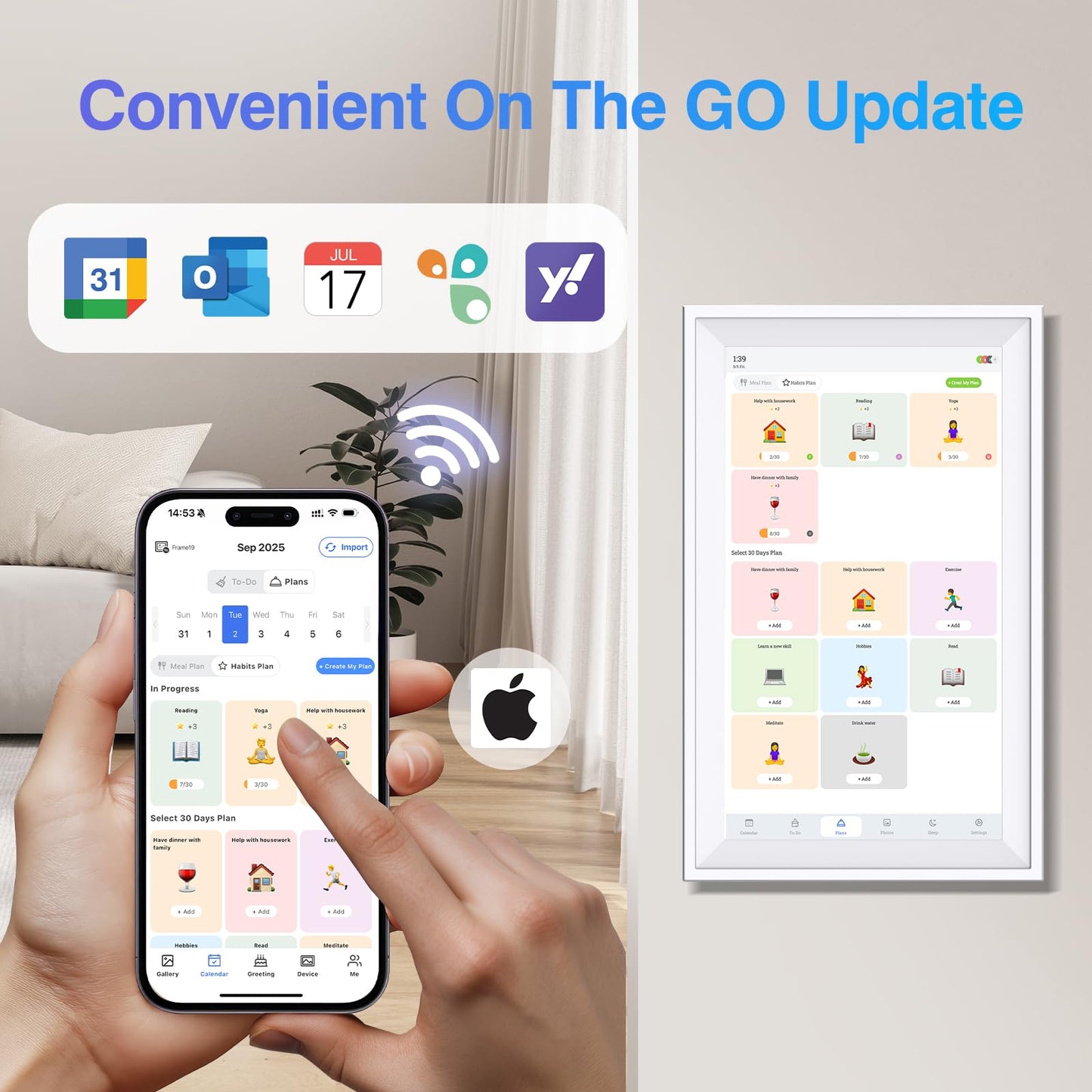 Digital Calendar 15.6 inch ECalendar Planner Wall Touch Screen, Electronic Calendars for Family Organizer, Smart Chore Chart Sync with Phone by App for Meal Planner, Photo Share Stand & Wall Mount
