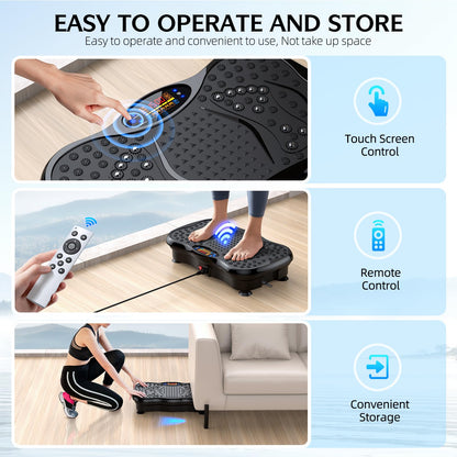 GMCXAX Vibration Plate Exercise Machine, Lymphatic Drainage Machine for Weight Loss, Lymphatic Drainage & Muscle Recovery, Multiple Speeds with Bluetooth & Remote, Max User Weight 330lbs