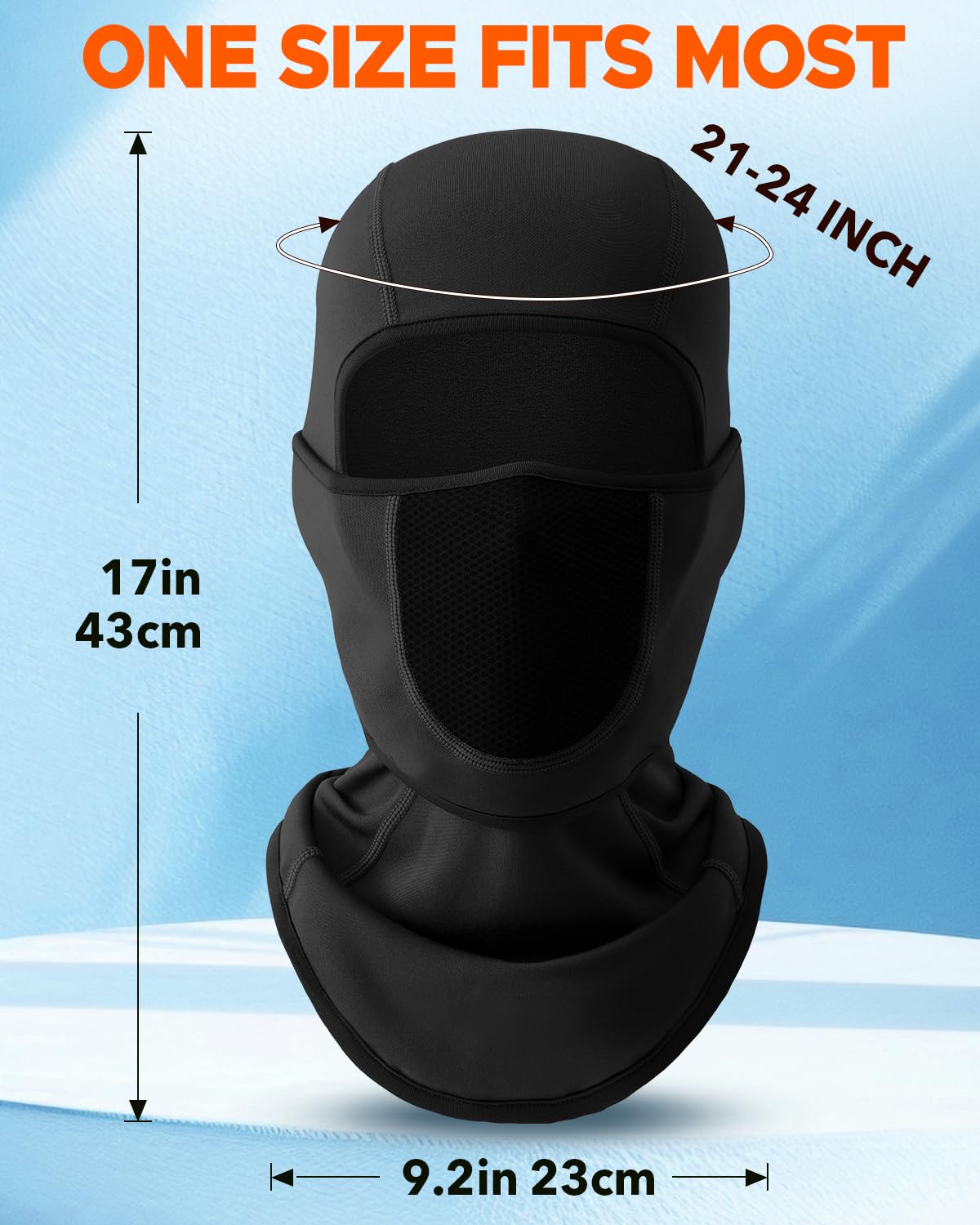 Balaclava Face Ski Mask with Movable Deisgn for Men Women-Fleece Winter Face Covering for Cold Weather Skiing Outdoor Work Black