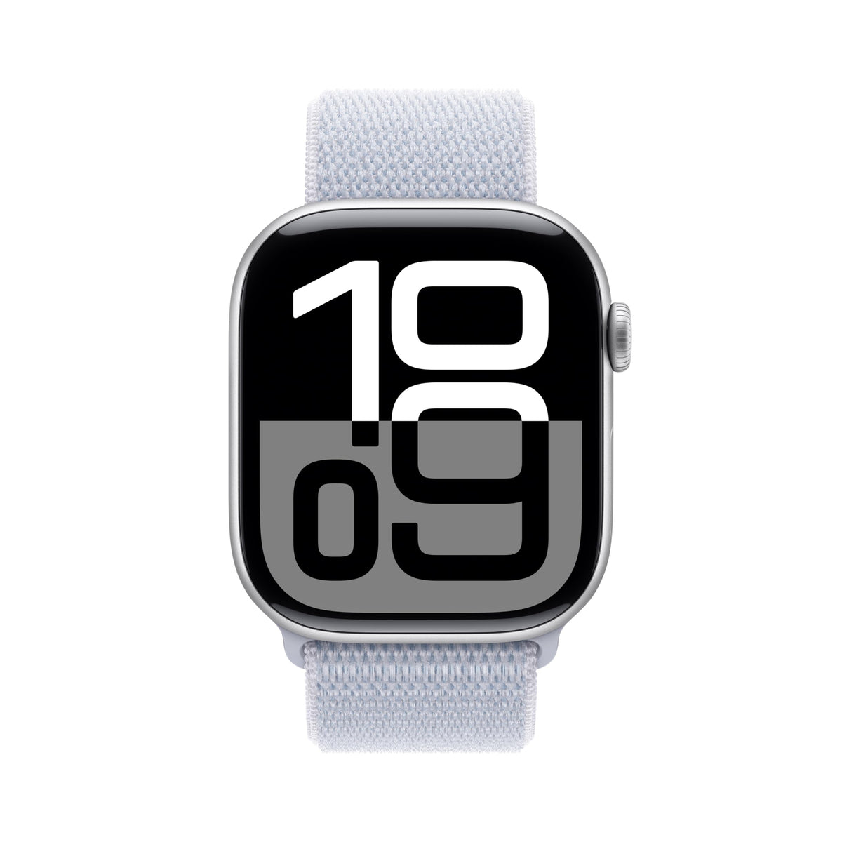 Apple Watch Series 10 [GPS 46mm case] Smartwatch with Silver Aluminium Case with Blue Cloud Sport Loop. Fitness Tracker, ECG App, Always-On Retina Display, Carbon Neutral